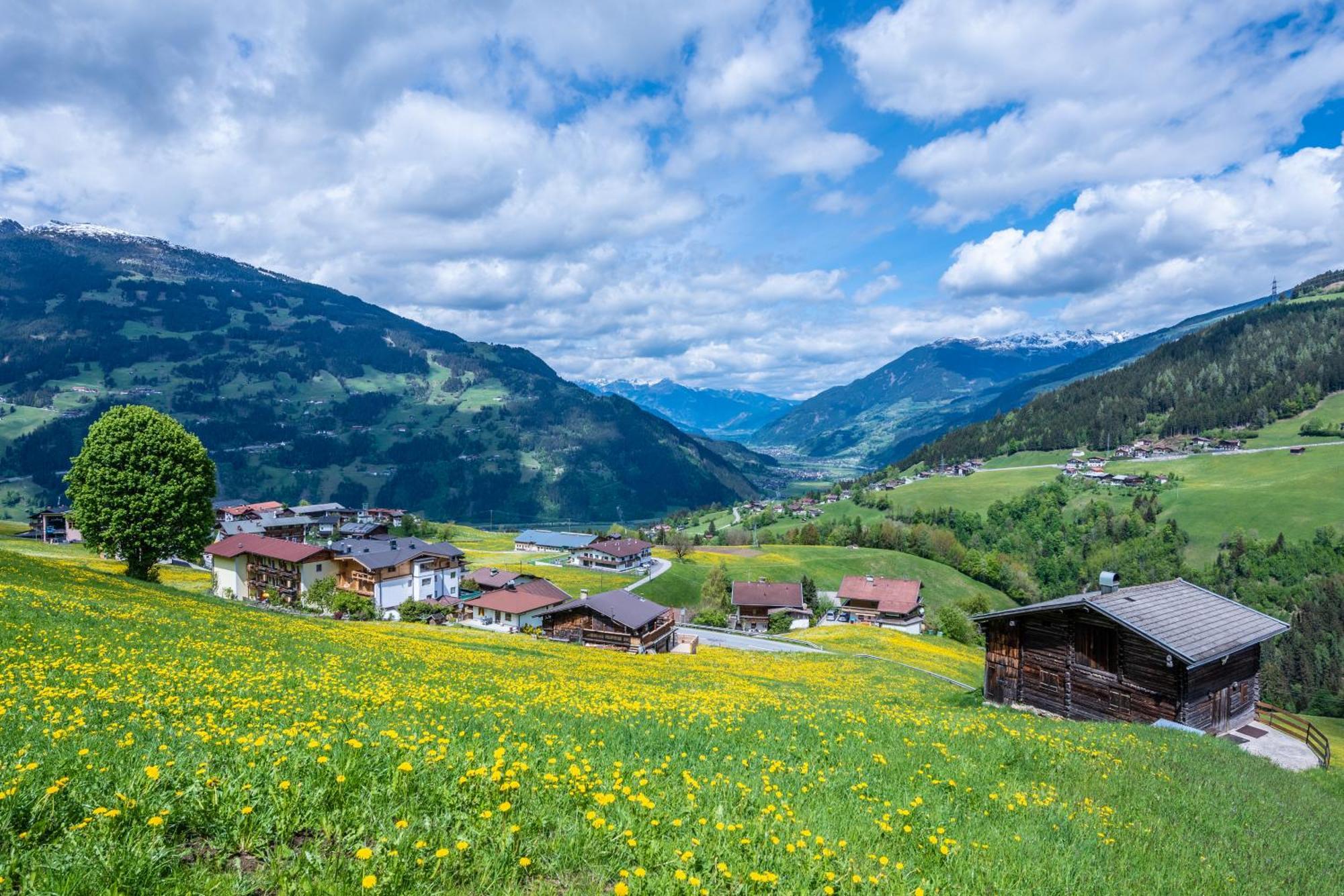 Ferienwohnung Ausblick Zillertal Hainzenberg Bagian luar foto